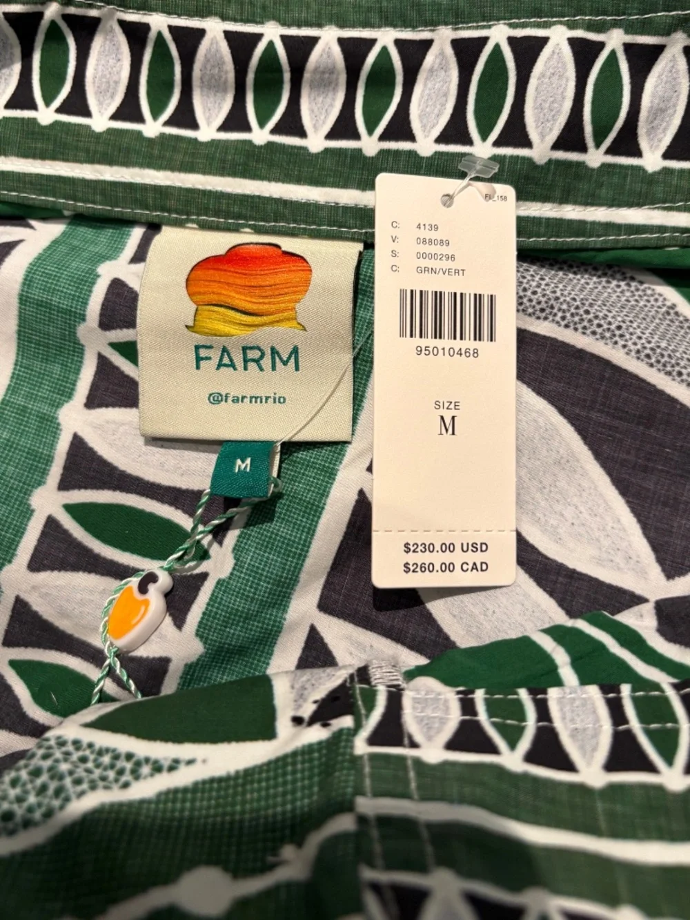 FARM Rio Lace Nature Leaf Print Skirt, Medium, Leaf Print - Picture 9 of 9